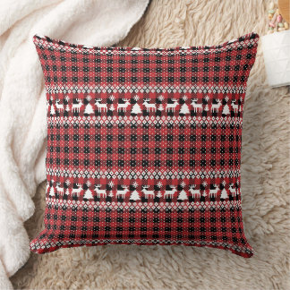 Buffalo Plaid Rendier Fair Isle Kussen