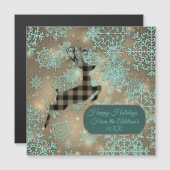 Buffalo Plaid Rendier Sneeuwvlok gepersonaliseerd (Voorkant / Achterkant)