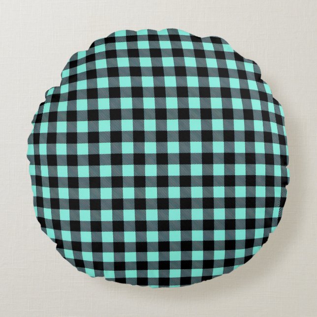 Buffalo Plaid Rond Kussen (Voorkant)