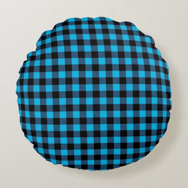 Buffalo Plaid Rond Kussen (Voorkant)
