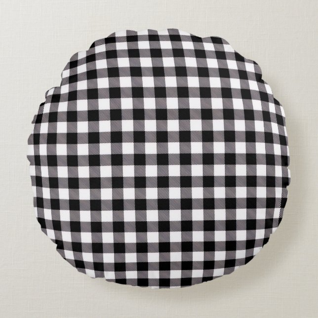 Buffalo Plaid Rond Kussen (Voorkant)