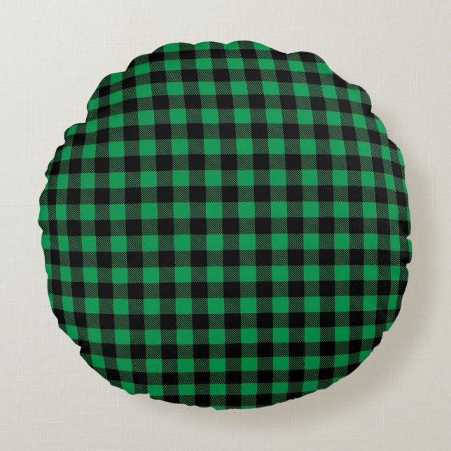 Buffalo Plaid Rond Kussen (Voorkant)