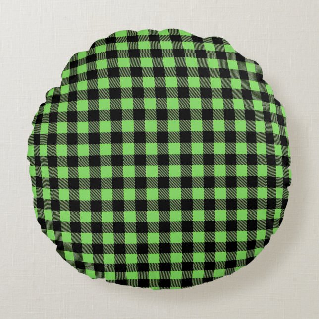 Buffalo Plaid Rond Kussen (Voorkant)