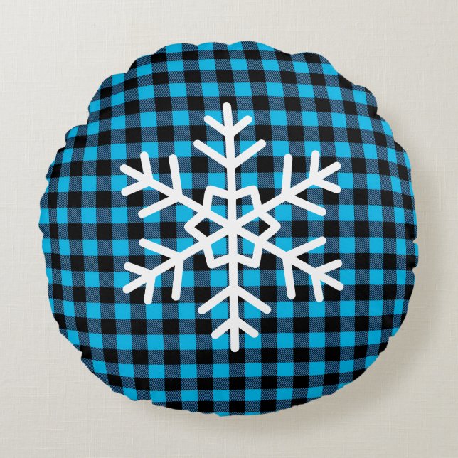 Buffalo Plaid Rond Kussen (Voorkant)