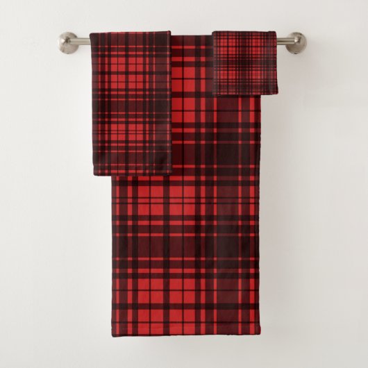 Buffalo plaid rouge noir chèque motif de bûcheron (En situation)