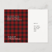 Buffalo Plaid RSVP-kaart Modern ELK EVENEMENT Uitnodiging Briefkaart (Achterkant)