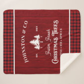 Buffalo Plaid Rustieke Kerstboom Boerderij Sherpa Deken (Voorkant (horizontaal))