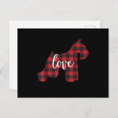 Buffalo plaid schnauzer briefkaart (Voorkant / Achterkant)