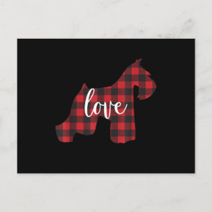 Buffalo plaid schnauzer briefkaart