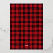 Buffalo Plaid Simple Frame Foil Carte photo de vac (Verso)