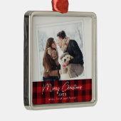 Buffalo Plaid Simple Frame Photo Ornement (Droite)