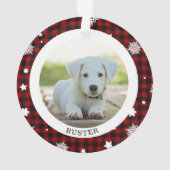 Buffalo Plaid Snowflake Première photo de Noël (dos)