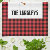 Buffalo Plaid Snowman serviette de cuisine de Noël (Plié)