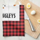 Buffalo Plaid Snowman serviette de cuisine de Noël (Quart Plié)