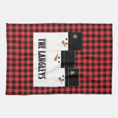 Buffalo Plaid Snowman serviette de cuisine de Noël (Horizontal)