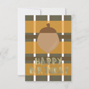 Buffalo Plaid Thanksgiving Herfst Verjaardag Goud Kaart