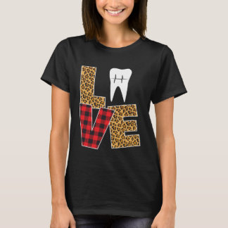 Buffalo Plaid Toothpaste & Tooth Dentist Valentine T-shirt