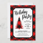 Buffalo Plaid Tree Fête Invitation (Devant)