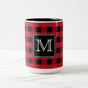 Buffalo plaid tweekleurige koffiemok