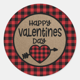 Buffalo Plaid Valentijnsdag Sticker