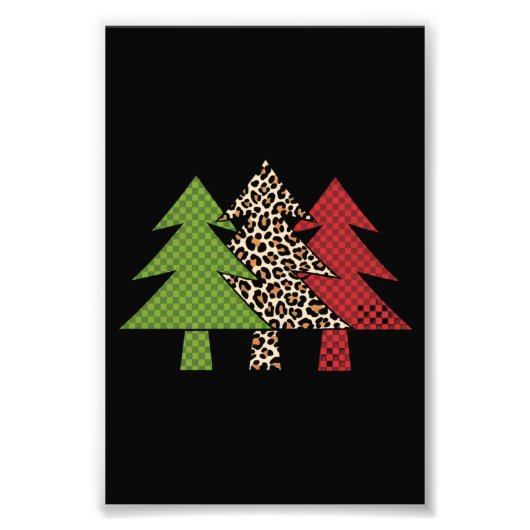 Buffalo Plaid Vrolijke Kerstboom Familie Matching Foto Afdruk (Voorkant)