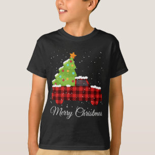 Buffalo Plaid Vrolijke Kerstmis Rode Vrachtwagen m T-shirt