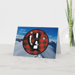 Buffalo Plaid Woodland Kerstkaart Feestdagen Kaart