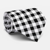Buffalo Plaid Zwart Witte Herfst Stropdas (Opgerold)