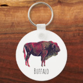 Buffalo portretontwerp voor bizon of wisent dier sleutelhanger (Voorkant)