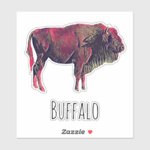 Buffalo portretontwerp voor bizon of wisent dier sticker