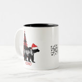 Buffalo Print Papa Bear Jolie Christmas Mug (Devant gauche)