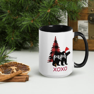 Buffalo Print Papa Bear Jolie Christmas Mug