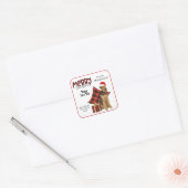 Buffalo Pset Airedale Dog Kerstmis Vierkante Sticker (Envelop)