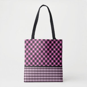 Buffalo Pset & Argyle in Fuchsia & Black Draagtas