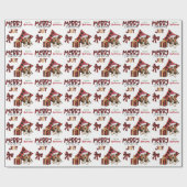 Buffalo Pset Basset Hound Puppy Kerstmis Cadeaupapier (Vlak)