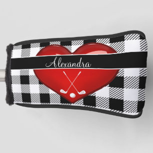 Buffalo Pset Black white golfclubs red hart Go Golfheadcover