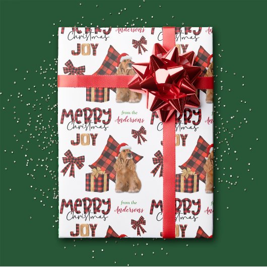 Buffalo Pset Cocker Spaniel Dog Kerstmis Cadeaupapier