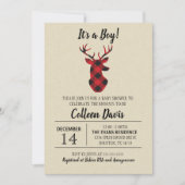 Buffalo Pset Deer Baby shower Invitation Kaart (Voorkant)