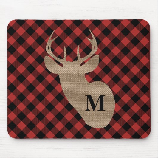 Buffalo Pset en Burlap Monogram Deer Muismat (Voorkant)