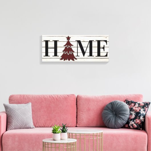 Buffalo Pset-kerstboomTHUIS Canvas Afdruk (Insitu (Woonkamer))