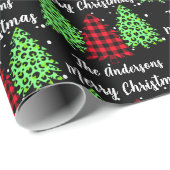 Buffalo Pset Leopard-kerstbomen Cadeaupapier (Rol Hoek)