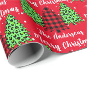 Buffalo Pset Leopard-kerstbomen Cadeaupapier (Rol Hoek)