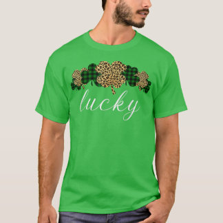 Buffalo Pset Leopard Shamrock Clover Lucky St Pat T-shirt