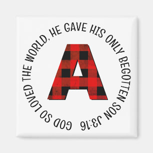 Buffalo Pset Letter A Monogram Magneet