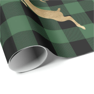 Buffalo Pset Lomberjack Gold Reindeer Green Boerde Cadeaupapier