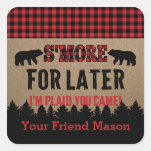 Buffalo Pset Lumberjack S'more Favor Sticker