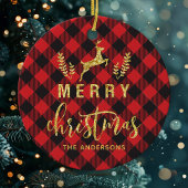 Buffalo Pset Merry-kerstmonogram Keramisch Ornament