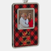 Buffalo Pset Merry-kerstmonogram Verzilverd Kader Ornament (Rechts)
