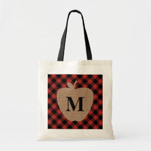 Buffalo Pset Monogram Apple Teacher Bag Tote Bag