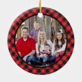 Buffalo Pset Monogram Foto  Red Truck Keramisch Ornament (Achterkant)